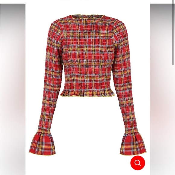 Apres studio plaid shirred top - Picture 4 of 4